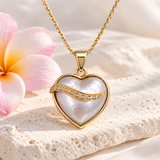 Broome Mabe Heart Pearl and Diamond Gold Pendant