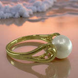 Wave Swirl Freshwater Pearl Ring