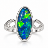 Australian Opal Lightning Ridge Sterling Silver Ring