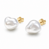 Broome Keshi Pearl 18ct White Gold Studs