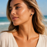 Australian Opal Heart Stud Earrings