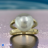 Broome Pearl Double Band 9ct Gold Ring 