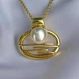 Horizontal Falls Staircase to the Moon Pearl Silver Pendant