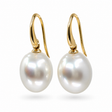 Cultured Broome Pearl 9ct Gold Hook Earrings