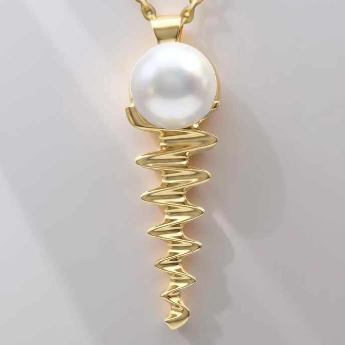 Cultured Broome Pearl 9ct Gold Staircase Big Moon Rising Large