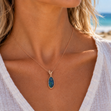 Australian Opal Ocean Tide Rose Pendant