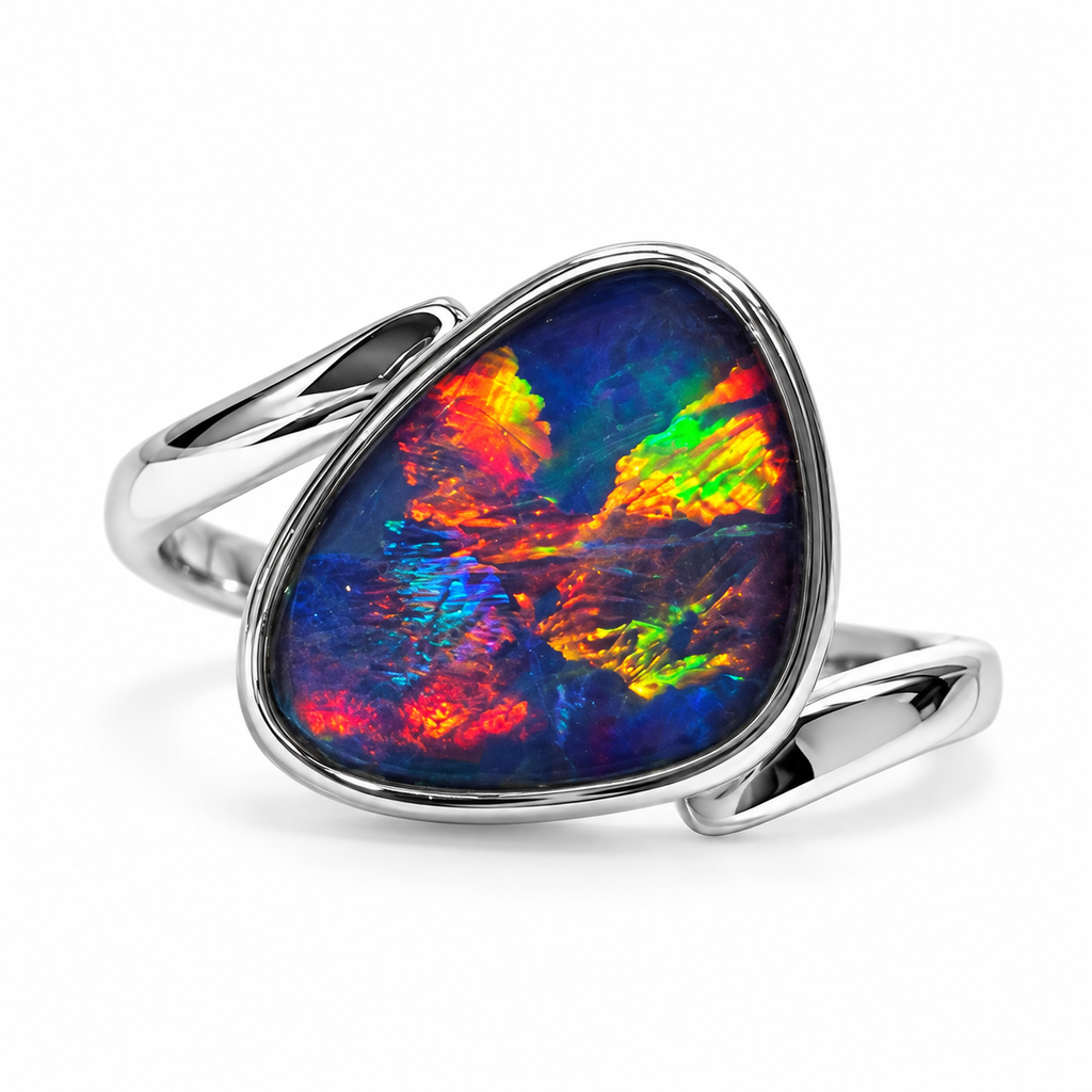 Australian Opal Sterling Silver Ring