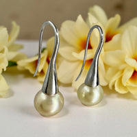 Golden South Sea Silver Trumpet Earrings