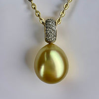 Golden South Sea Pearl Diamond Pendant