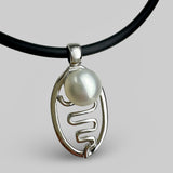 Middle Lagoon Staircase to the Moon Pearl Silver Pendant