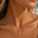 Australian Turquoise & Blue Opal 14ct Gold Diamond Pendant