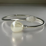 Cultured Freshwater Baroque Pearl Leaf Flexi Bangle