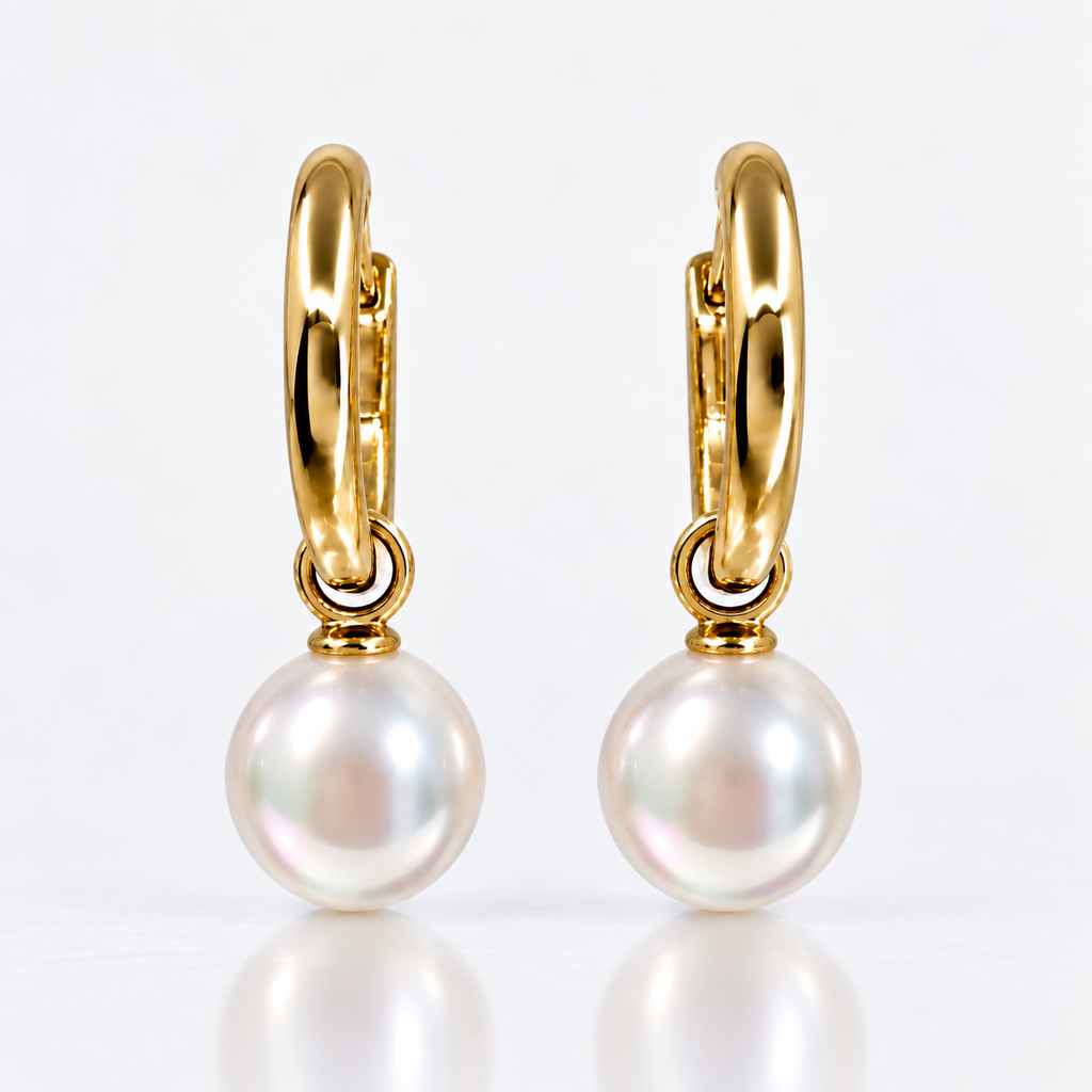 9ct Broome Pearl Huggies Earrings