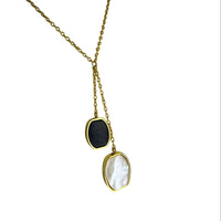 Mother of Pearl and Gemstone Drop Necklace
