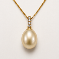 Golden South Sea Pearl Diamond Pendant