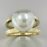 Broome Pearl Double Band 9ct Gold Ring 