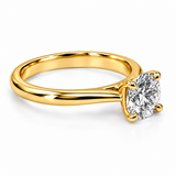 Lab Diamond Ring Brilliant Round 14ct Yellow Gold