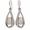Australian Opal Coober Pedy White Opal 925 CZ Earrings