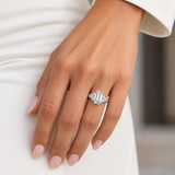3ct Lab Diamond Emerald Cut 14ct White Gold Ring