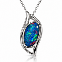 Australian Opal Sea Breeze Silver Pendant