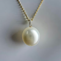 Broome Pearl Yellow Gold Diamond Pendant