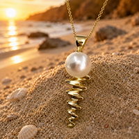 Cultured Broome Pearl 9ct Gold Staircase Big Moon Rising Large