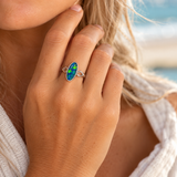 Australian Opal Lightning Ridge Sterling Silver Ring
