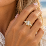 2ct Lab Diamond Rectangle 14ct Yellow Gold Ring