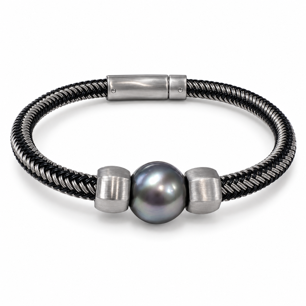 14mm Pearl Mens South sea Mens leather Bracelet