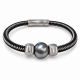 14mm Pearl Mens South sea Mens leather Bracelet