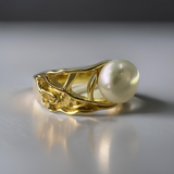 Cultured Freshwater Pearl "Rock Pool" Ring Gold