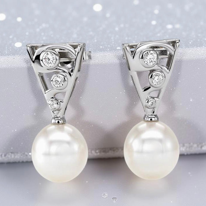 Cultured Freshwater Pearl Staircase Silver 925 Earrings Bell Gorge
