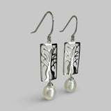 Sterling Silver Boab Tree Pearl Drop Earrings