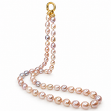 Cultured Freshwater Shades of Pink Oval Pearl Strand