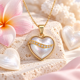 Broome Mabe Heart Pearl and Diamond Gold Pendant