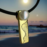 Secret Beach Staircase to the Moon Pearl Pendant