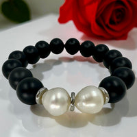 Broome Circle Pearl and Black Agate Bracelet