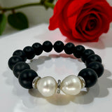 Broome Circle Pearl and Black Agate Bracelet