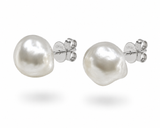 Broome Keshi Pearl 18ct White Gold Studs
