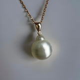 Broome Top Drop Circle Pearl Rose Gold Pendant