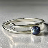 Cultured Freshwater Pearl and CZ Bangle