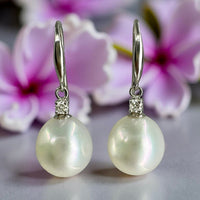 Broome Pearl White Gold and Diamond Earrings