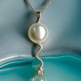 Broome Pearl Mitchell Falls Diamond 18ct White Gold Pendant