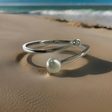 Broome Pearl Sterling Silver Cubic Zirconia Bangle