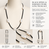 Cultured Freshwater Black Spinel Baroque Strand Necklace