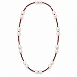Cultured Freshwater Pearl Garnet Strand Necklace