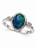 Australian Opal Lightning Ridge Sterling Silver Ring