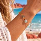 Freshwater Pearl Broome Colours Gemstone Gold Bracelet