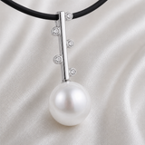 Cultured Freshwater Pearl Staircase Silver 925 CZ Pendant