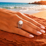 Sterling Silver Broome Pearl Ring "Big Tide Times"